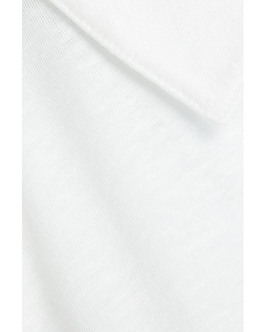 James Perse White Linen-blend Jersey Shirt