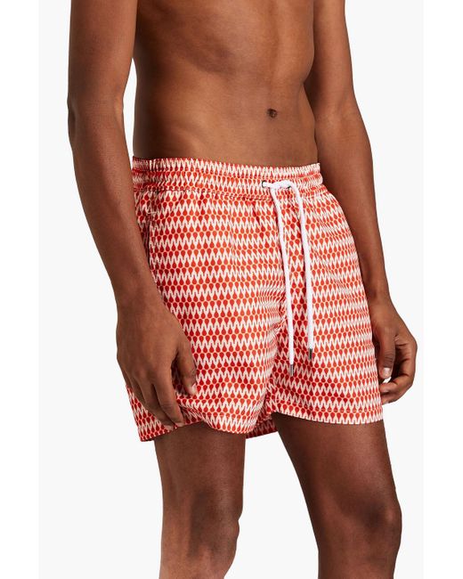 Frescobol Carioca Sport kurze badeshorts mit print in Red für Herren