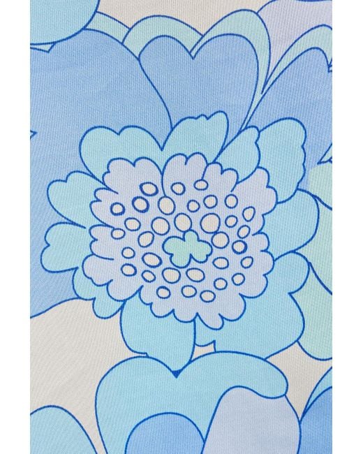 Rixo Blue Nico minikleid aus satin mit floralem print und schluppe