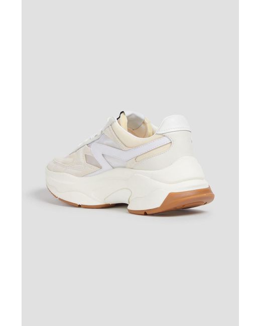 Rag & Bone White Rb Legacy Runner Mesh, Suede And Leather Sneakers