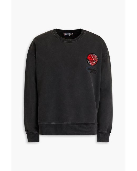 Missoni Black Appliquéd Cotton-fleece Sweatshirt for men
