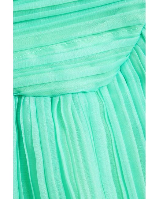Aje. Green Laurier Wave Plissé-organza Mini Skirt
