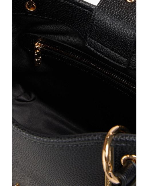 Love Moschino Black Studded Pebbled-leather Shoulder Bag
