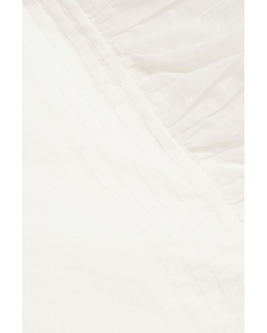 Aje. White Pablo gestuftes hemdkleid aus baumwoll-voile in minilänge