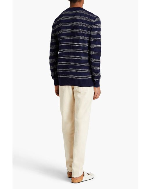 Missoni Blue Space-dyed Cotton-blend Sweater for men