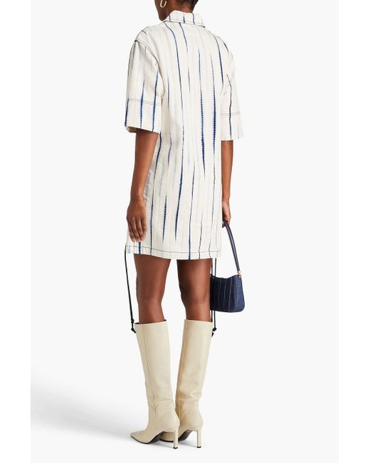 Tory Burch Natural Tie-dyed Cotton-twill Mini Dress