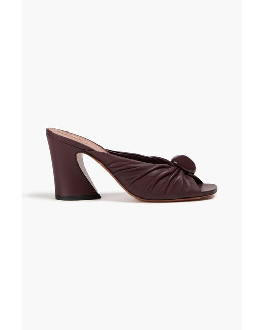 Zimmermann Red Embellished Ruched Leather Mules