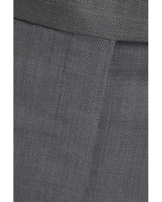 Thom Browne Gray Wool-piqué Straight-leg Pants