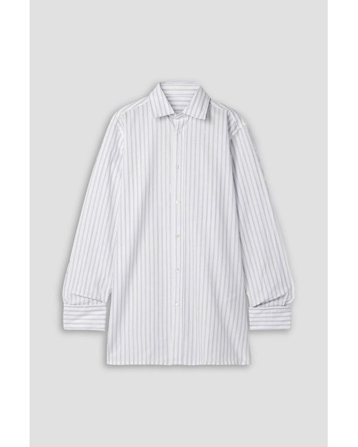 Maison Margiela Gray Oversized Striped Cotton Shirt for men