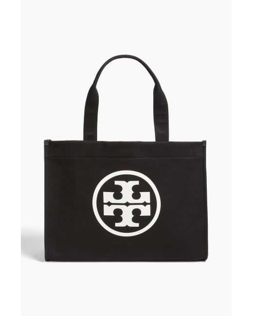 Tory Burch Black Ella Printed Canvas Tote