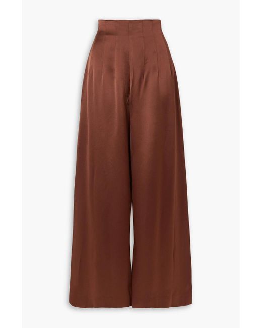 Staud Brown Caleb hose mit weitem bein aus satin