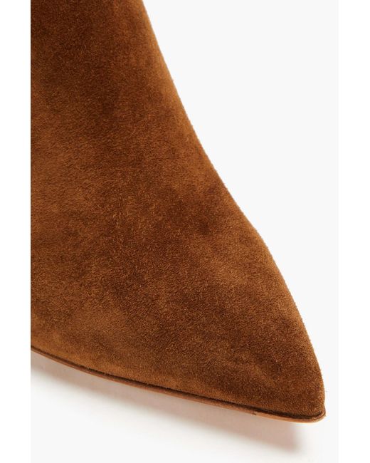 Gianvito Rossi Brown Piper 85 Suede Ankle Boots