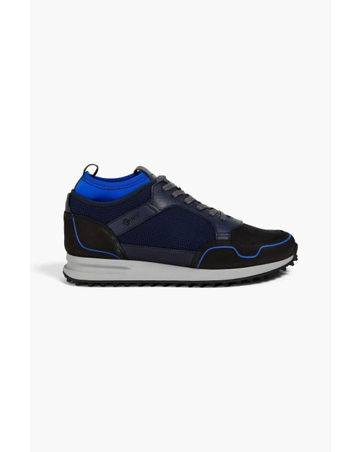 Dunhill Blue Mesh, Neoprene And Leather Sneakers for men