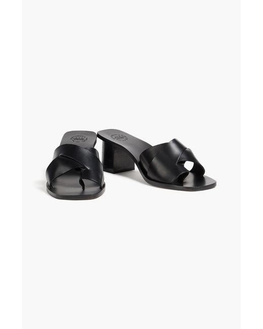 Atp Atelier Black Arcole Leather Sandals