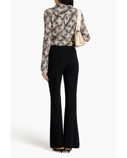 Diane von Furstenberg Black Brooklyn Jersey Flared Pants