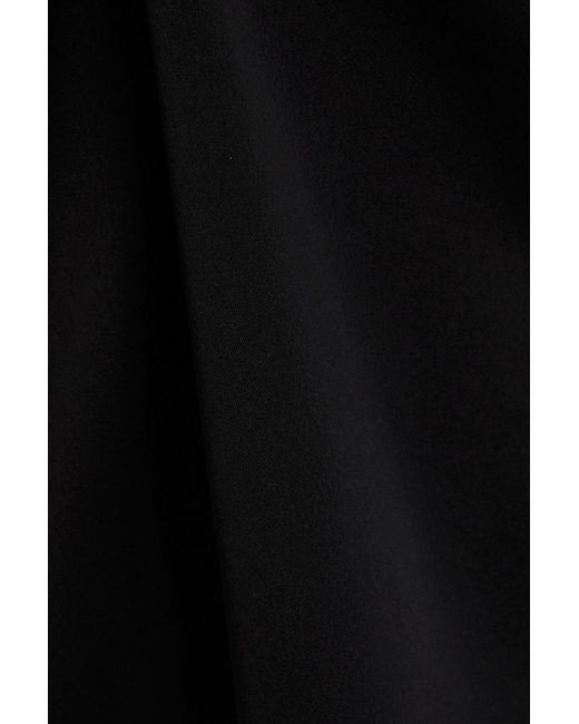 Victoria Beckham Black Pleated Satin-crepe Mini Dress