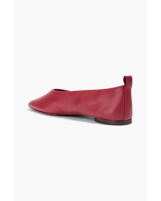 Vince Red Vivian Leather Ballet Flats