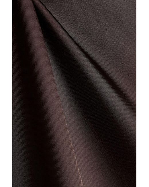 Norma Kamali Brown Obie Satin Maxi Skirt