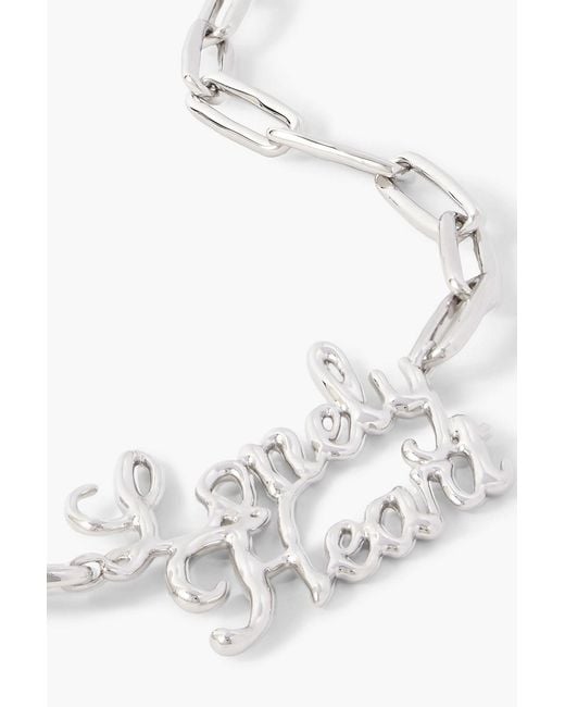 Jil Sander White Lonely Heart-Tone Necklace