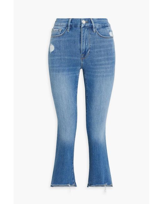 FRAME Blue Le Crop Mini Boot High-rise Bootcut Jeans