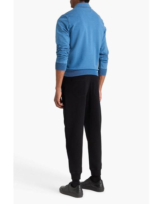Tom Ford Blue French Cotton-Blend Terry Polo Shirt for men