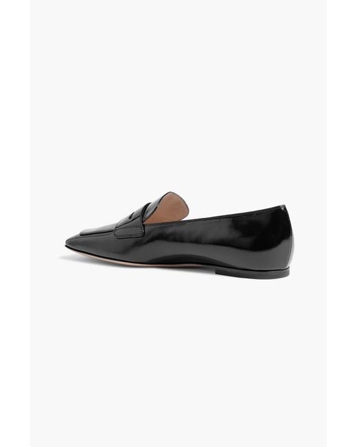 Gianvito Rossi Black Christina 05 Glossed-Leather Loafers