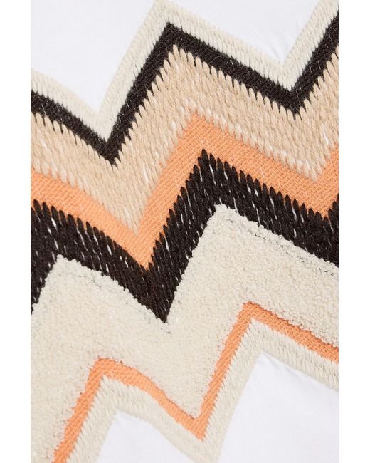 Missoni White Knit-Paneled Cotton-Jersey T-Shirt for men
