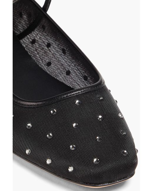 Veronica Beard Black Ellie Crystal-embellished Mesh Mary Jane Flats