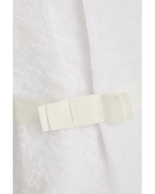 Erdem White Maple Belted Cloqué Dress