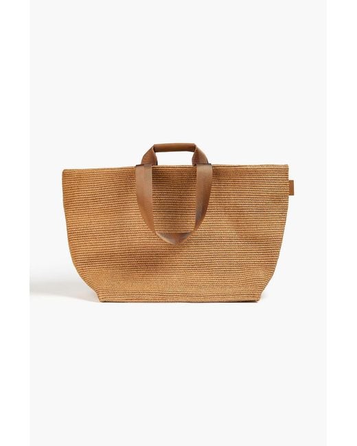 Sandro Brown Leather-Trimmed Raffia Tote for men