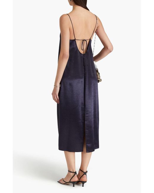 Tibi Blue Satin-crepe Midi Slip Dress