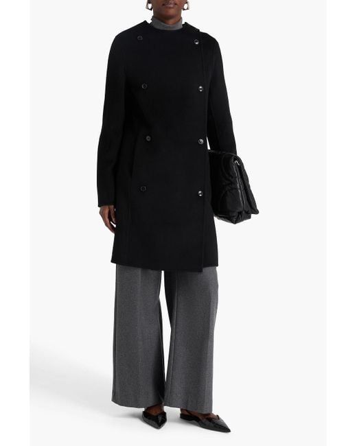 Loulou de Saison Black Fedra Double-Breasted Brushed Wool And Cashmere-Blend Felt Coat