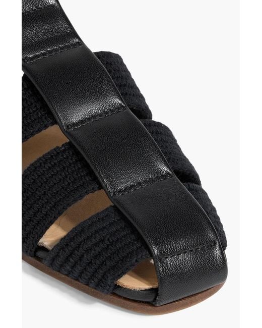 Gabriela Hearst Black Calla Crochet And Leather Sandals