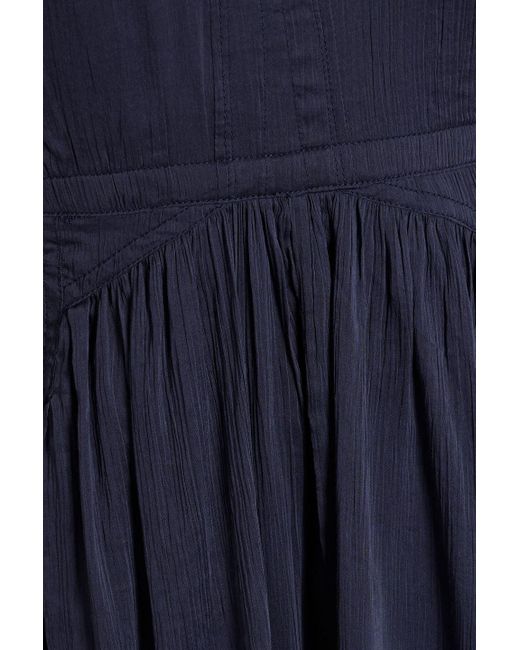 Isabel Marant Blue Bealisa Open-Back Ruched Cotton And Silk-Blend Crepon Midi Dress