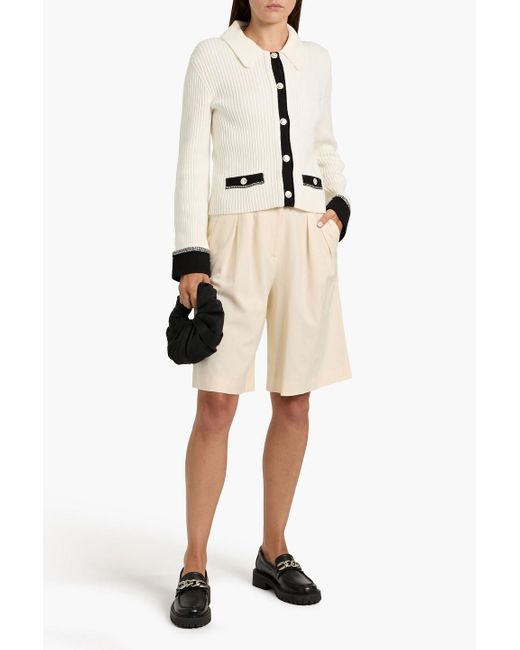 Maje Natural Pleated Woven Shorts