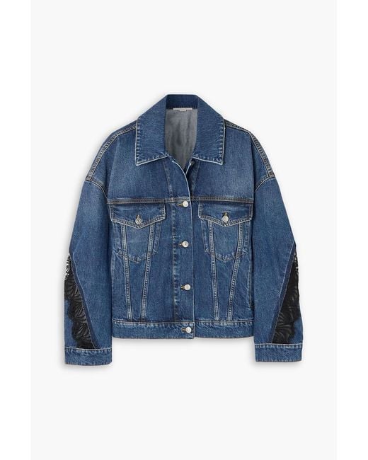 Stella McCartney Blue Lace-trimmed Denim Jacket