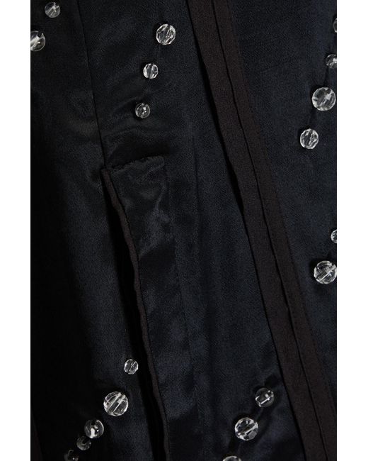 3.1 Phillip Lim Black Bead-Embellished Satin Top