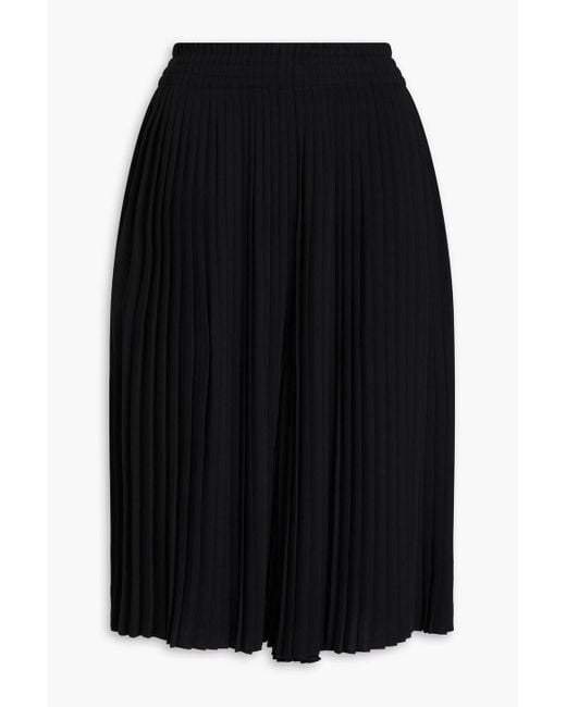 MM6 by Maison Martin Margiela Black Pleated Crepe De Chine Culottes