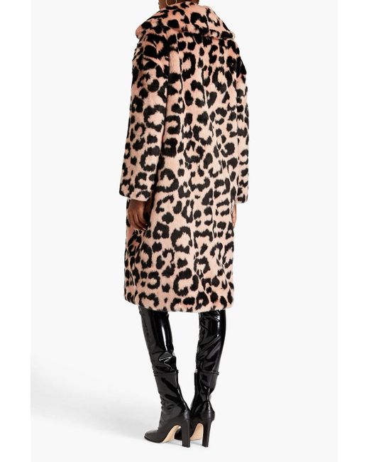 Jakke Pink Katie Leopard-print Faux Fur Coat