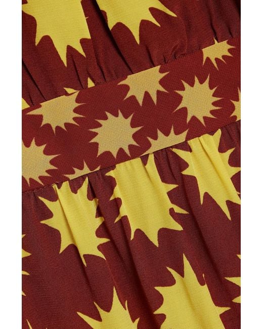 Diane von Furstenberg Jack Tiered Printed Crepe De Chine Maxi Dress