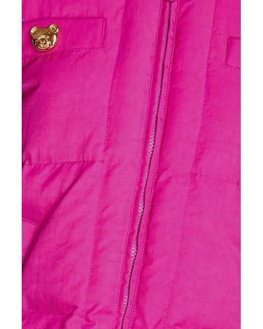 Moschino Pink Quilted Padded Shell Hooded Jacket