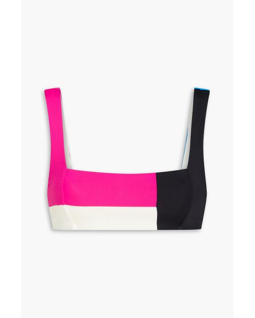 Mara Hoffman Pink Meli Color-block Bandeau Bikini Top