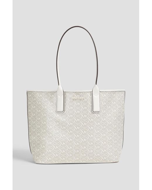 MICHAEL Michael Kors White Jodie tote bag aus beschichtetem canvas mit logoprint