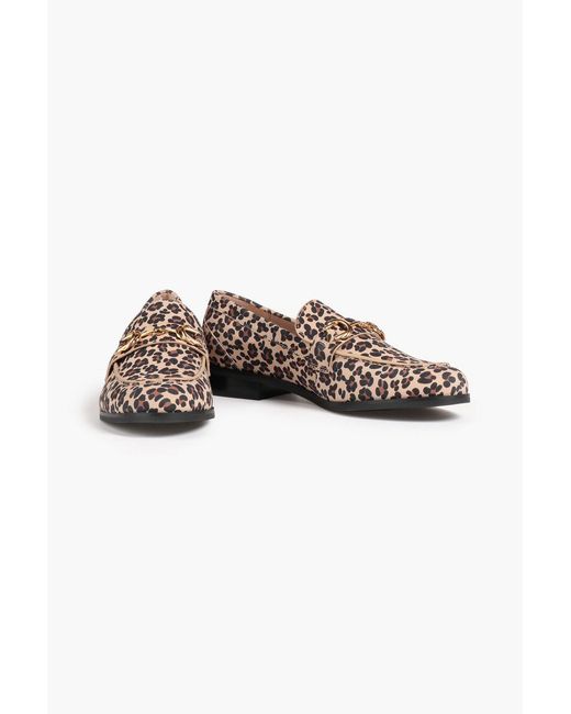 Stuart Weitzman Multicolor Owen Leopard-print Suede Loafers