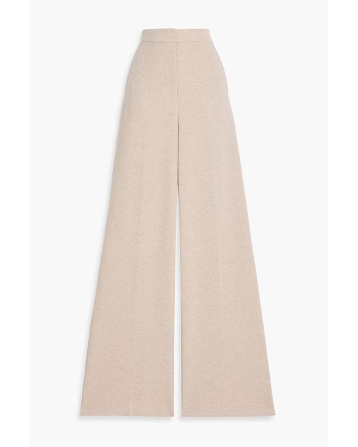 Max Mara Women's Natural Corea Cotton And Wool-Blend Wide-Leg Pants