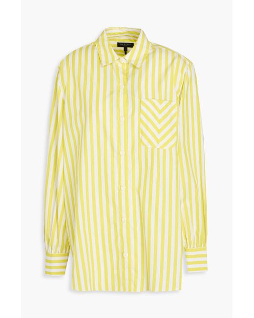 Rag & Bone Yellow Maxine Striped Cotton-poplin Shirt