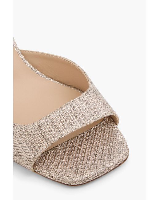 Stuart Weitzman White Lamé Sandals