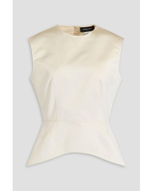 Fabiana Filippi Natural Duchesse-Satin Peplum Top