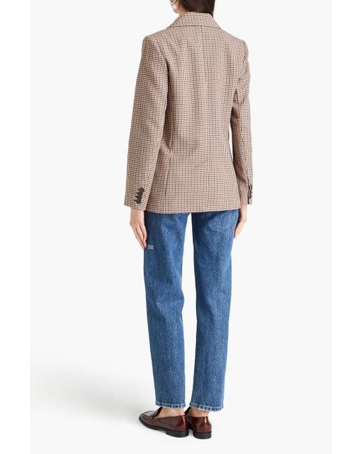 Claudie Pierlot Brown Checked Twill Blazer