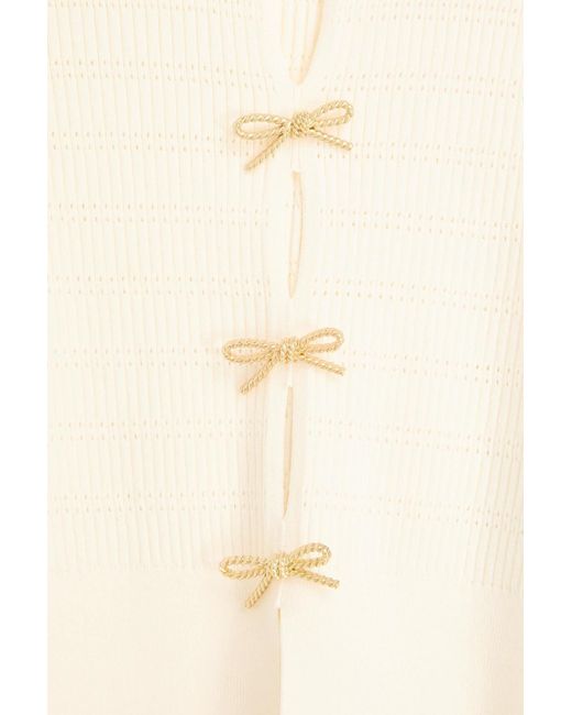 Claudie Pierlot Natural Ribbed-Knit Cardigan